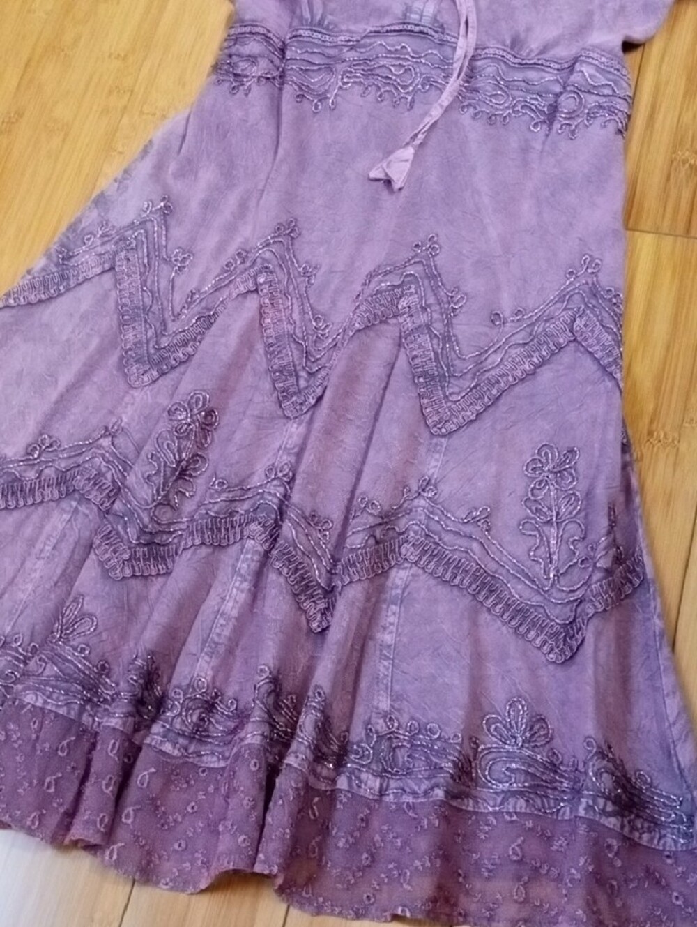 Sakkas Lavender-Purple Sundress w/Embroidery Detailing. Size S/M - Picture 10 of 14